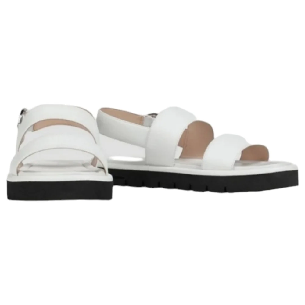 Stuart Weitzman Elodie Leather Sandals, Size 8, White, NIB